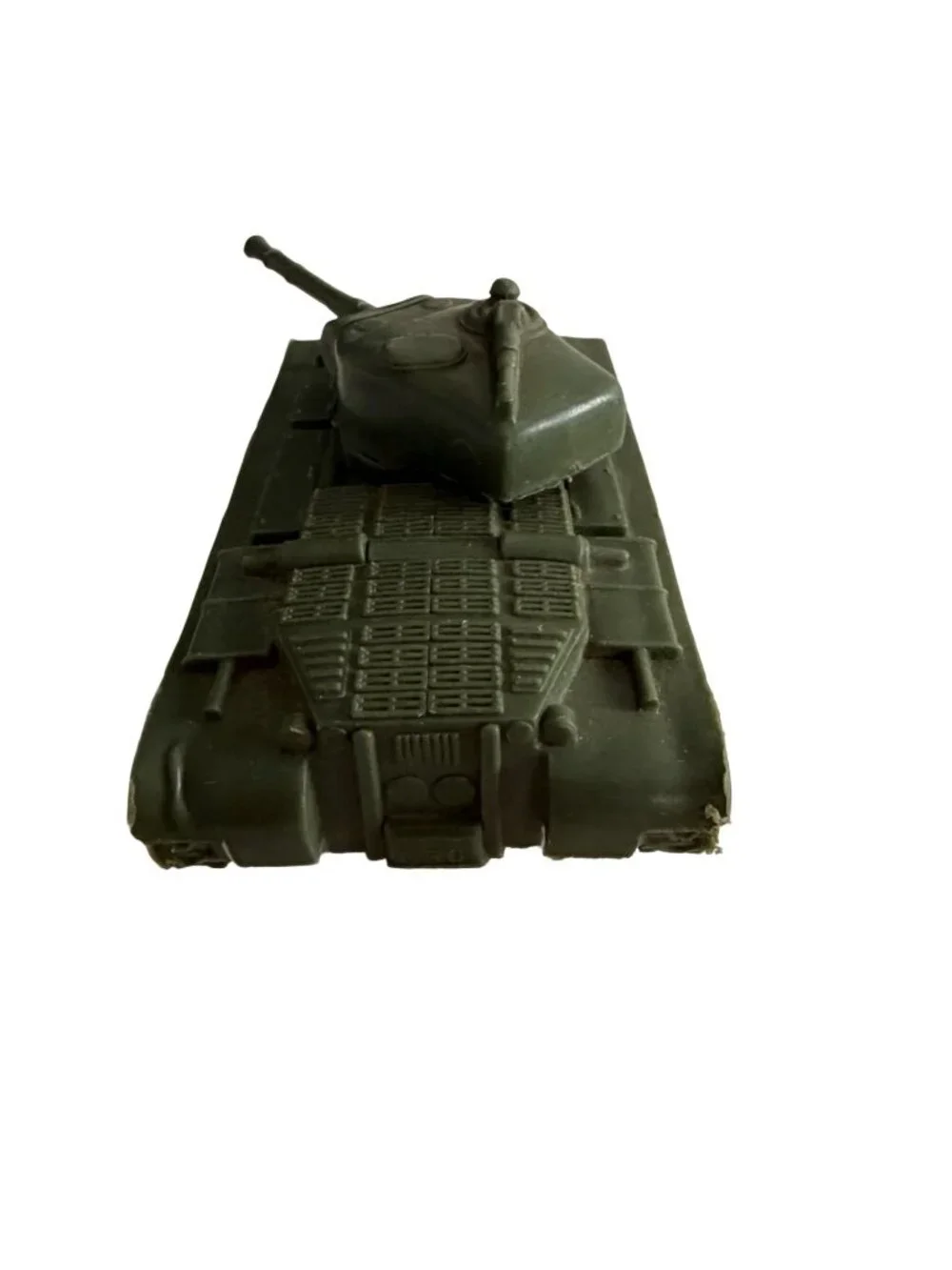 Vintage Auburn Military Tank Toy Olive Drab Green Plastic Made in USA 1950s